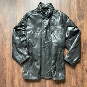 Endurance Bloomingdale’s Black Leather Jacket 44 Thinsulate Winter Coat
